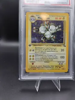 1999 Pokemon Fossil 1st Edition Magneton Holo #11 PSA 9 - Image 4