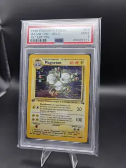 1999 Pokemon Fossil 1st Edition Magneton Holo #11 PSA 9 - Image 5