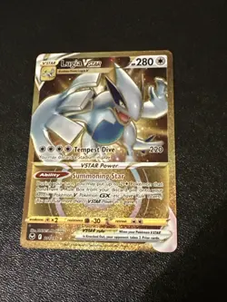Pokemon TCG Sword And Shield Silver Tempest Lugia V Star Gold Rare 211/195 - Image 1