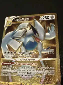 Pokemon TCG Sword And Shield Silver Tempest Lugia V Star Gold Rare 211/195 - Image 2