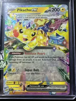Pikachu ex 057/191, S&V Surging Sparks, Double Rare Holo, Pokemon TCG, NM - Image 1