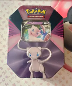 Pokemon TCG Mew V Forces Tin Sealed 4 Booster Packs + Mew V Promo - Image 1
