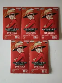 One Piece OP-13 Carrying on His Will Sleeved Booster Packs (LOT Of 5) - Image 1