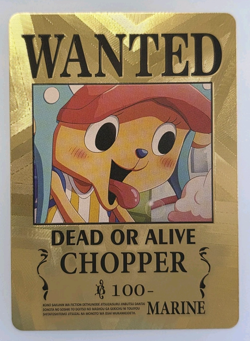One Piece WANTED Chopper Gold Foil Fan Art Collector Card TCG - Image 1