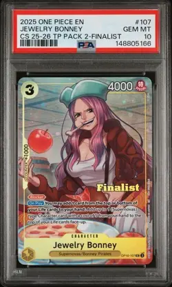 2025 One Piece EN CS 25-26 Top Player Pack 2 #107 Jewelry Bonney Finalist PSA 10 - Image 1