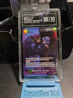 TAG 10 One Piece Rosinante & Law OP14 EB04-038 Alt Art (SR) GEM MINT not PSA 10 - Image 1