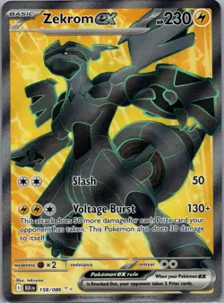 Zekrom ex 158/086 SV: Black Bolt Pokemon TCG Ultra Rare NM - Image 1