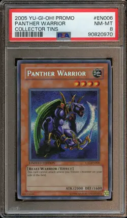 2005 YUGIOH PANTHER WARRIOR COLLECTOR TINS CT2-EN006 PSA 8 PROMO SECRET - Image 1