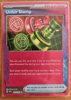 Unfair Stamp 165/167 Twilight Masquerade Ace Spec Holo Pokemon TCG Card NM - Image 1