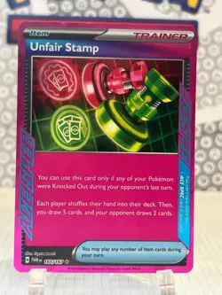 Pokemon TCG Unfair Stamp 165/167 Twilight Masquerade | ACE SPEC Trainer NM - Image 1