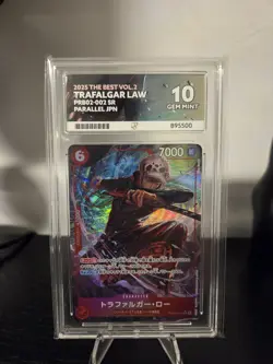 One Piece TCG | Trafalgar Law PRB02-002 Alternate Art One Piece Ace 10 GEM - Image 1