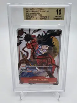 BGS 10 Pristine One Piece ST01-012 Monkey.D.Luffy 3rd Anniversary Winner #1 - Image 1
