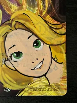 Lorcana Top Cut Foil Promo Rapunzel Gifted With Healing 4/C1 W Artist Alter Sig! - Image 4