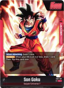 Dragon Ball Super Son Goku FB01-001 Regular Leader Card - Image 1