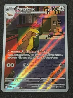 Gumshoos 153/132 Me01: Mega Evolution Holo Illustration Rare Pokemon Card NM - Image 1