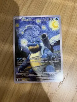 Blastoise with Starry Night Fan Art Card. ***CARD IS NOT TCG IT IS FAN MADE*** - Image 1