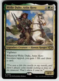 Wylie Duke, Atiin Hero R Outlaws of Thunder Junction 239 MTG - Image 1