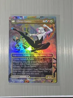 Gwen Stacy (0202) (Borderless) 202 Marvel's Spider-Man NM FOIL MTG Ghost Spider - Image 2