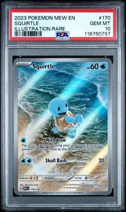 2023 POKEMON MEW EN-151 SQUIRTLE 170 ILLUSTRATION RARE PSA 10 GEM MINT - Image 1