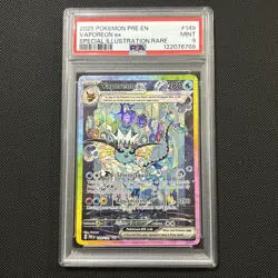 2025 POKEMON PRE EN-PRISMATIC EVOLUTIONS #149 VAPOREON EX SIR - PSA 9 - Image 1