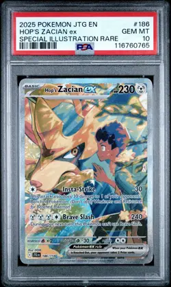 2025 POKEMON JOURNEY TOGETHER HOP'S ZACIAN EX 186 SPECIAL ILLUSTRATION PSA 10 - Image 1