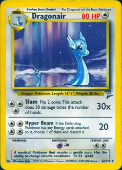 DRAGONAIR 22/130 RARE BASE SET 2 POKEMON MP - Image 1