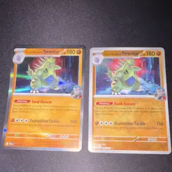 Pokemon TCG Team Rocket's Tyranitar Reverse Holo 096/182 2023 Lot of 2 - Image 1