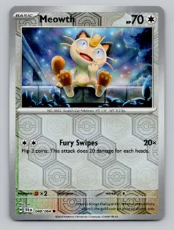 Reverse Holo Meowth 048/064 Common Shrouded Fable Pokemon - Image 1