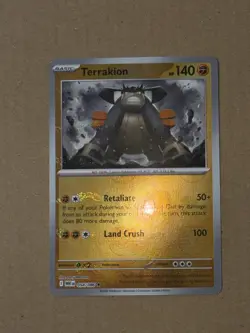 Pokemon White Flare Terrakion 054/086 (Masterball Pattern) Reverse Holo Rare - Image 2