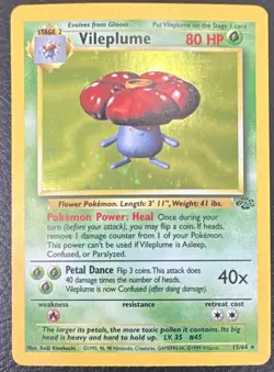 Pokemon TCG Vileplume Jungle Holo Rare 80 HP English Unlimited 15/64 - Image 1