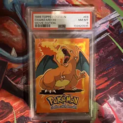1999 topps pokemon charizard #6 movie edition psa 8 - Image 1