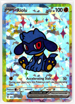 Pokemon Cracked Ice Holo - Rainbow Boarder * Fan Art * RIOLU - Image 1