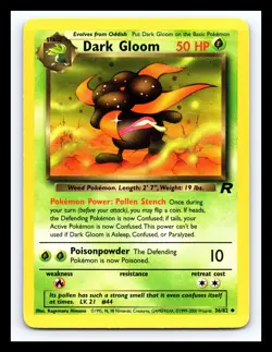 💥 Dark Gloom 1st Edition 2000 Pokemon TCG Rocket Set Non Holo # 36/82 Vintage - Image 1