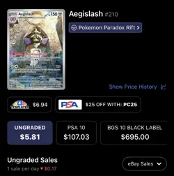 Aegislash Full Art, Pokemon Near Mint, Paradox Rift, Illustration Rare, 210/182 - Image 4