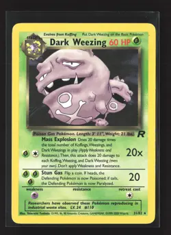 Pokemon Team Rocket #31/82 Rare Dark Weezing (31) - Image 1