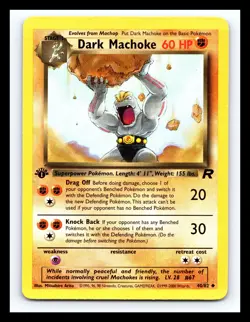 💥 DARK MACHOKE 1st Edition Pokemon # 40/82 Team Rocket Set WOTC Vintage 2000 - Image 1