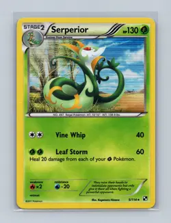 Serperior 5/114 Holo Rare Black & White Pokemon Holo Lightly Played - Image 1