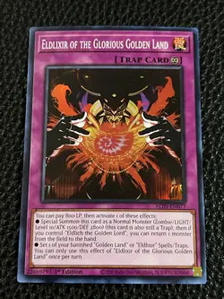 Eldlixir Of The Glorious Golden Land ALIN-EN077 Yugioh 1st (New)super Rare - Image 1
