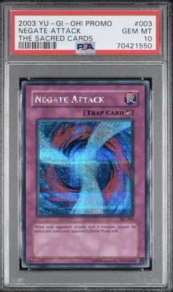 YuGiOh Negate Attack TSC-003 Graded PSA 10 GEM MINT Secret Prismatic Rare Promo - Image 1