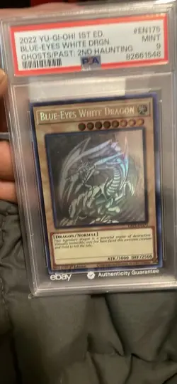 Yu-Gi-Oh Blue-Eyes White Dragon 2022 Ghost Rare 1st Edition PSA 9 - Image 1