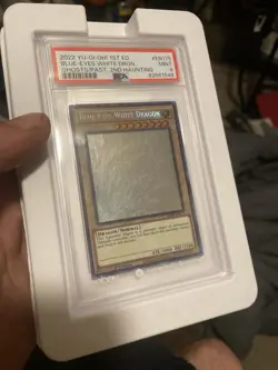 Yu-Gi-Oh Blue-Eyes White Dragon 2022 Ghost Rare 1st Edition PSA 9 - Image 4