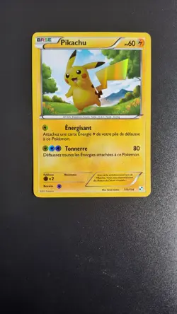 Carte Pokemon Pikachu 115/114 Secrete HOLO N&B De Base Noir Et Blanc NB Exc+ - Image 1