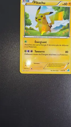 Carte Pokemon Pikachu 115/114 Secrete HOLO N&B De Base Noir Et Blanc NB Exc+ - Image 2