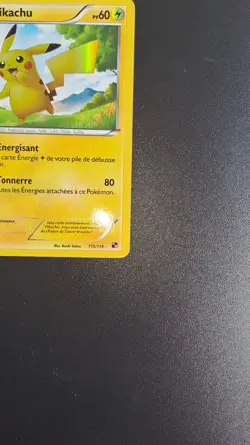 Carte Pokemon Pikachu 115/114 Secrete HOLO N&B De Base Noir Et Blanc NB Exc+ - Image 3
