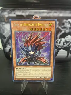YUGIOH - GORZ THE EMISSARY OF DARKNESS - SECRET RARE - BLMM - 1ST ED - NM - Image 1