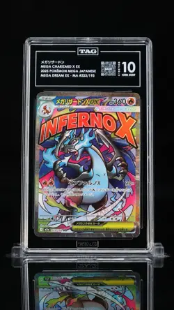 MEGA CHARIZARD X EX #223 POKEMON JAPANESE MEGA DREAM EX ~ ASCENDED HEROES TAG 10 - Image 1