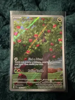 Pokemon TCG Applin Holo Twilight Masquerade Card 185/167 SV06 Illustration Rare - Image 1