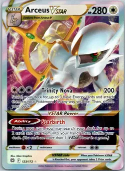 Pokemon 2022 Arceus VSTAR Ultra Rare Holo Brilliant Stars SWSH09 123/172 NM - Image 1