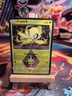 Pokemon Card Celebi Prism Star 19/214 Lost Thunder Rare Holo Foil LP 2018 - Image 2