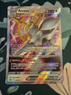 Pokemon TCG Brilliant Stars Arceus VSTAR Holo Card 123/172 Near Mint Condition - Image 1